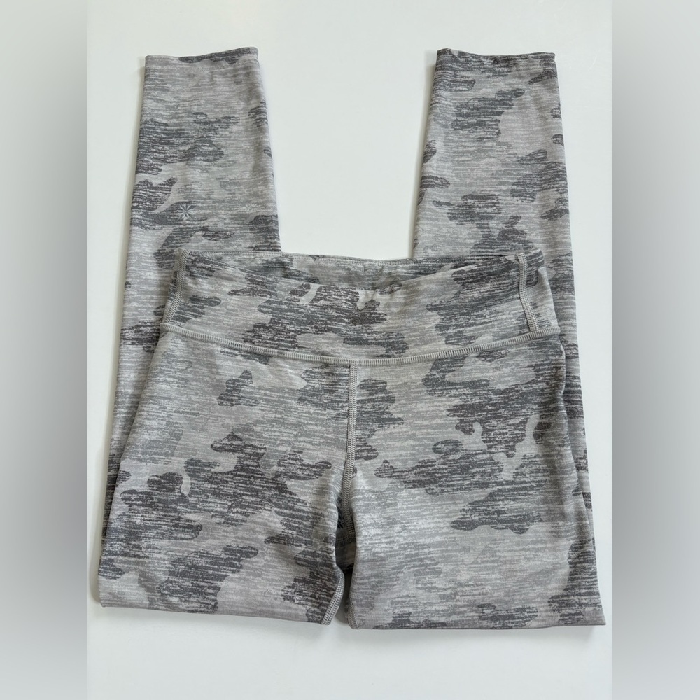 Athleta Girls Chit Chat Gray Printed Tight leggings Size 14 XL